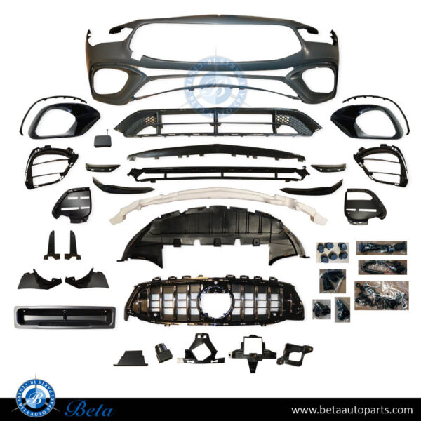 1188857901-mercedes-cla-class-c118-front-bumper-amg-cla45-with-park-assist.jpg Mercedes CLA-Class C118 (2019-Up), Front Bumper AMG CLA45 with Park Assist with Radiator Grille, Taiwan, 1188857901