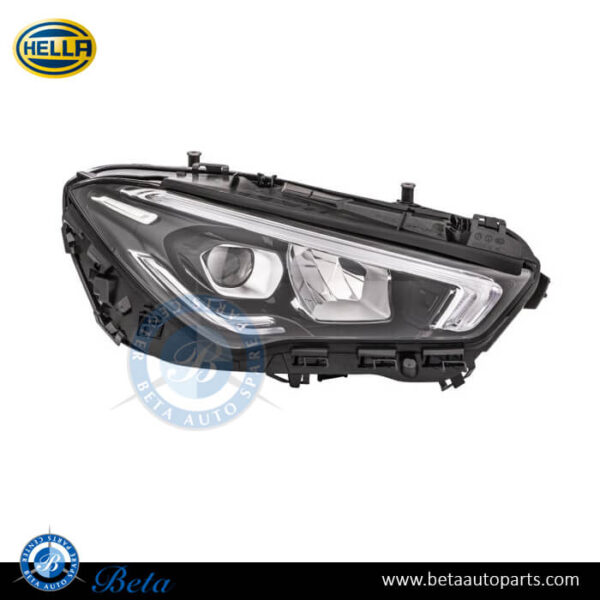 Mercedes CLA-Class C118 (2019-Up), Headlamp Static LED (Right), Hella, 1189064000 / 1189062600