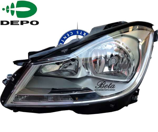 Mercedes C-Class W204 (2011-2014), Headlamp Normal - Silver (Left), Depo, 2048204959
