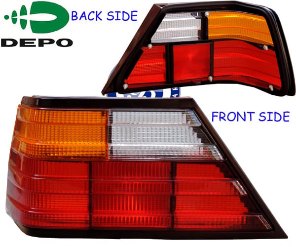 Mercedes E-Class W124 (1986-1995), Tail Lamp Lens - Yellow (Left), Depo, 1248200166
