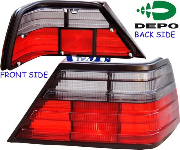 Mercedes E-Class W124 (1990-1995), Tail Lamp Lens - Smoke (Right), Depo, 1248203466
