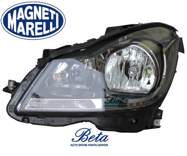 Mercedes C-Class W204 (2011-2014), Headlamp Normal - Black (Left), Magneti Marelli, 2048209559