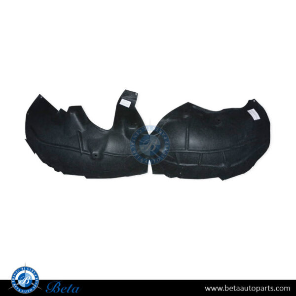 Tesla Model Y (2020-Up), Rear Wheel Fender Liner Flannel (Left), China, 1492615-00-B, 1492615-00-A