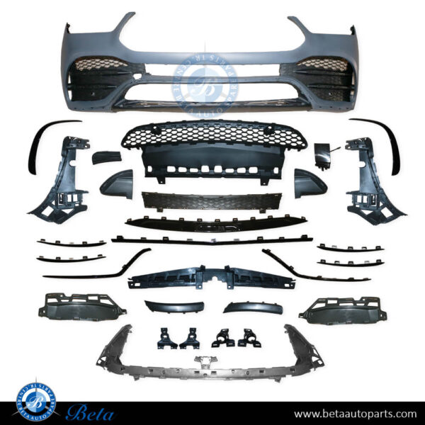 1678858406-mercedes-gle-class-w167-c167-front-bumper-amg-gle53-with-park-assist.jpg Mercedes GLE-Class W167 / C167 (2019-2023), Front Bumper AMG GLE53 with Park Assist, China, 1678858406