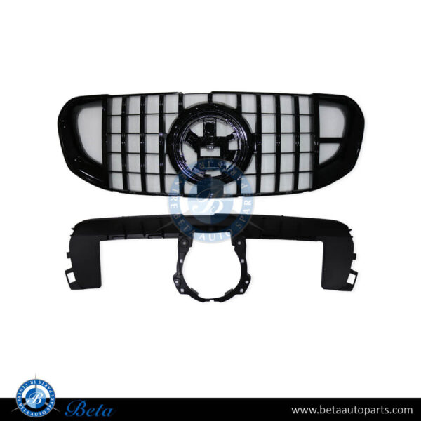 1678881100-mercedes-gls-class-x167-radiator-grille-brabus-look-black.jpg Mercedes GLS-Class X167 (2020-2023), Radiator Grille BBS Look for Standard Bumper (Black), China, 1678881100