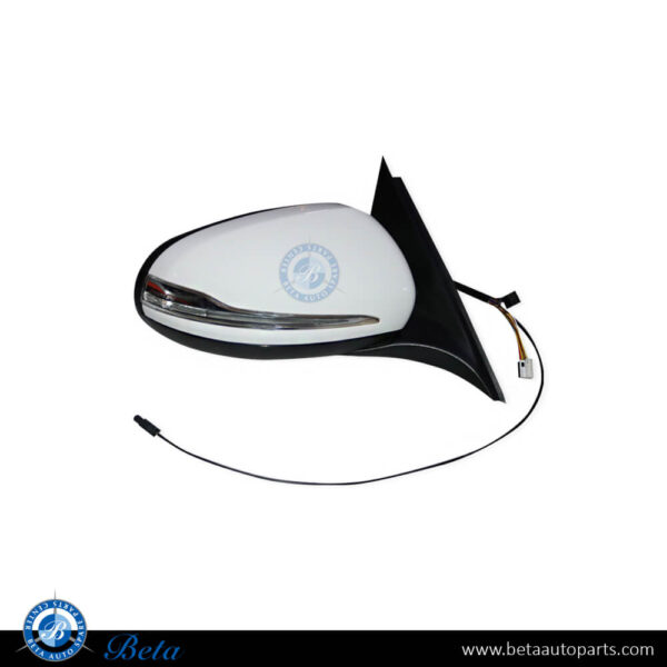Mercedes C-Class W205 (2015-2021), Side Mirror with Folding and Blind Spot - White (Right), China, 2058100200