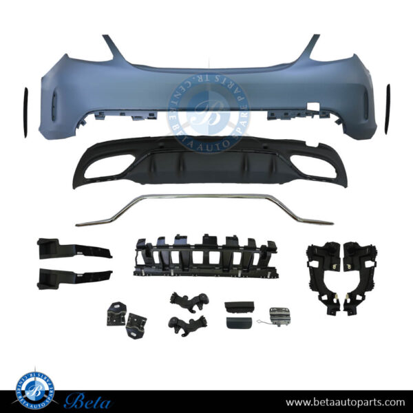 2058853004-mercedes-c-class-w205-rear-bumper-assy-normal-amg.jpg Mercedes C-Class W205 (2019-2021), Rear Bumper Normal AMG without PDC with Silver Moulding, Taiwan, 2058853004