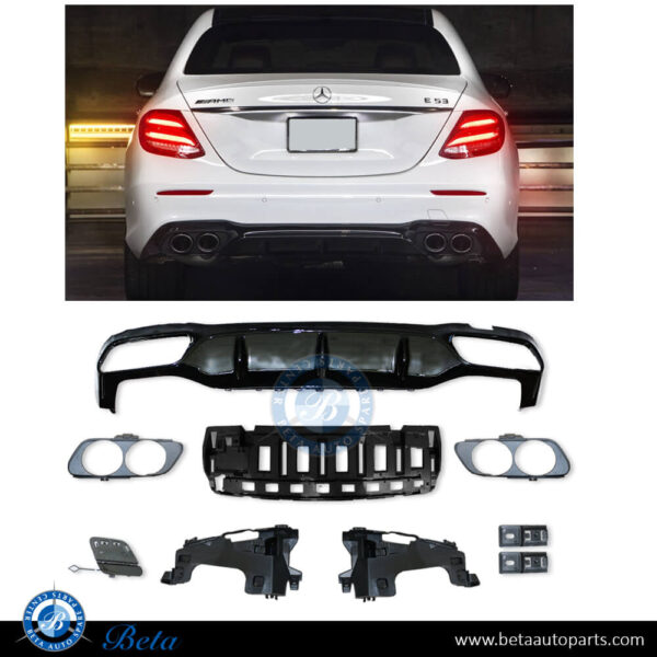 Mercedes E-Class W213 (2017-2020), Rear Diffuser AMG E53 for Normal AMG (Black), China, 2138857002