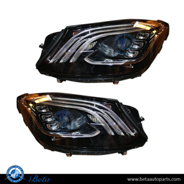 Mercedes S-Class W222 (2014-2017), Headlamp Upgrade to 2018 Look without Control Unit, China, 2229067703 / 2229067803