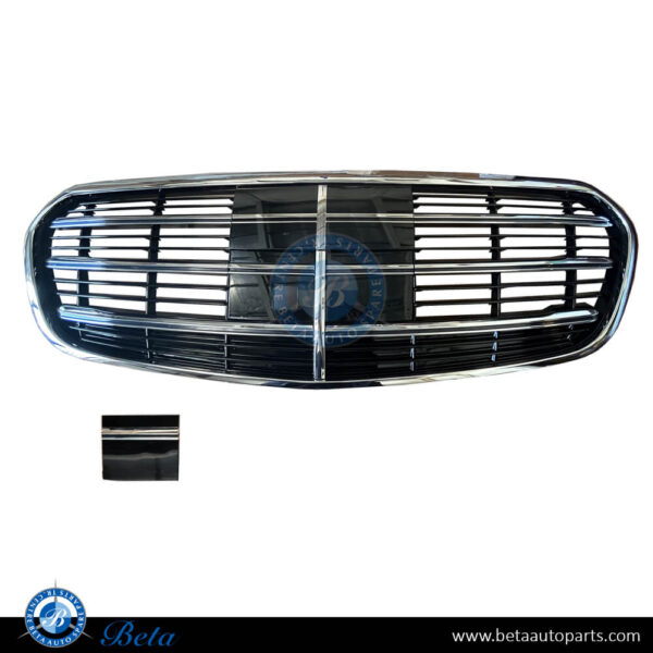 2238804000-mercedes-s-class-w223-radiator-grille-silver.jpg Mercedes S-Class W223 (2021-Up), Radiator Grille with Camera Hole with ACC (Silver), China, 2238804000