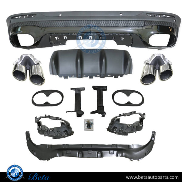 2478850303-mercedes-glb-x247-rear-diffuser-amg-glb45-look-parts.jpg Mercedes GLB-Class X247 (2020-Up), Rear Diffuser AMG GLB45 Look with Exhaust Tips, China