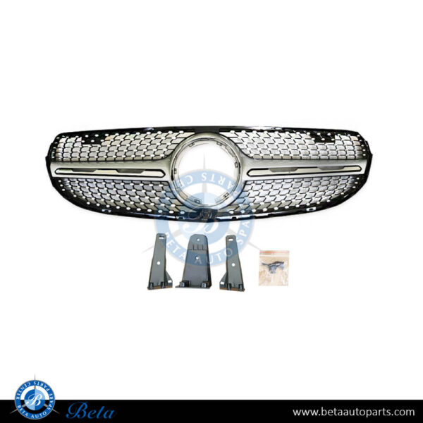 Mercedes GLC-Class W253 (2020-2022), Radiator Grille Diamond Look for Standard Bumper (Black and Chrome), China