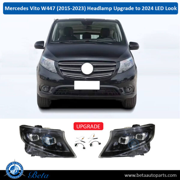 Mercedes Vito W447 (2015-2023), Headlamp Upgrade From Normal to 2024 LED Look, China, 4478200061 / 4478200161