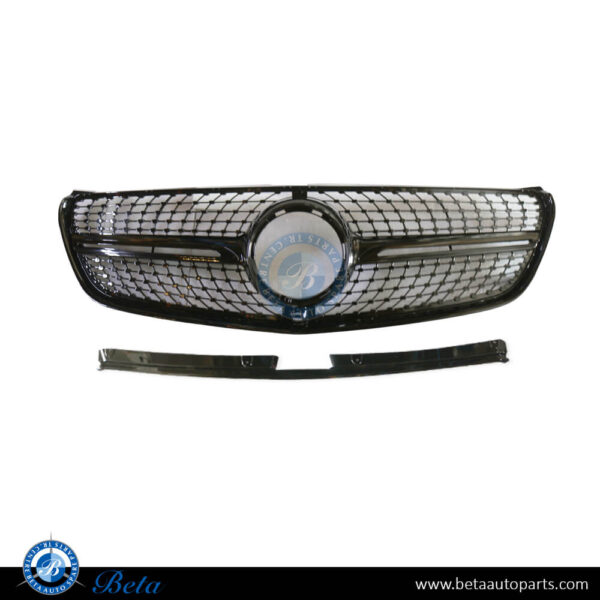4478801a60-mercedes-viano-w447-radiator-grille-diamond-look-black.jpg Mercedes Viano W447 (2015-Up), Radiator Grille Diamond Look (Black), China