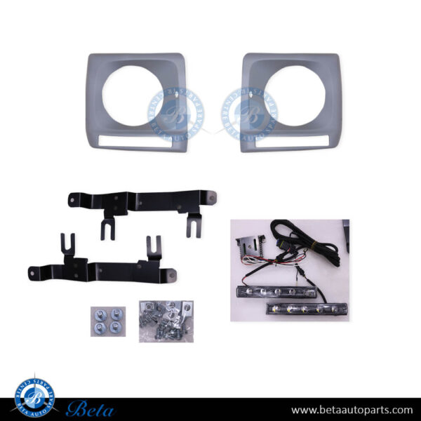 4638840174-4638840274-mercedes-g-class-w463-headlamp-frames-with-day-running-lamps-drl-black.jpg Mercedes G-Class W463 (1992-2017), Headlamp Frames with Day Running Lamps - DRL (Black), China, 4638840174 / 4638840274