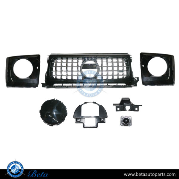 Mercedes G-Class W463 (2018-Up), Radiator Grille GT Look with Headlamp Frames for G500 (Black), China, 4638880800