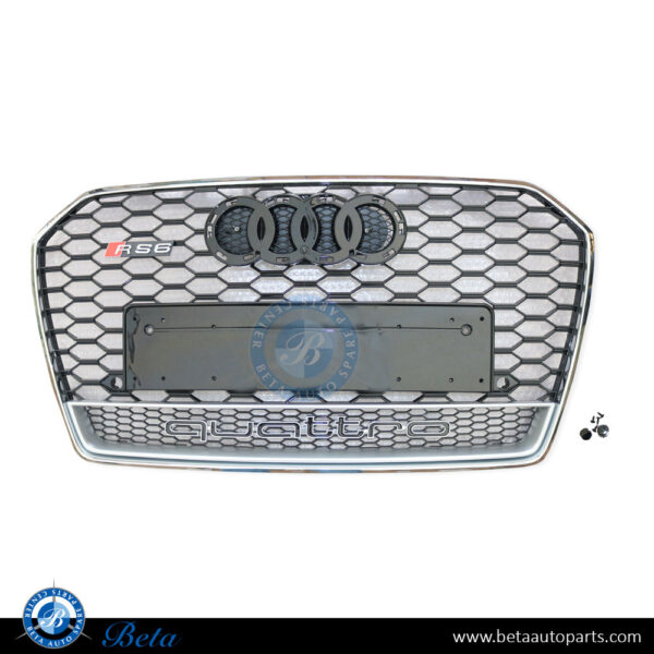 4G0853651BD-audi-a6-grille-rs6-look-black-and-chrome-china-spare-parts-1.jpg Audi A6 (2015-2018), Radiator Grille RS6 Look (Black and Chrome), China, 4G0853651BD