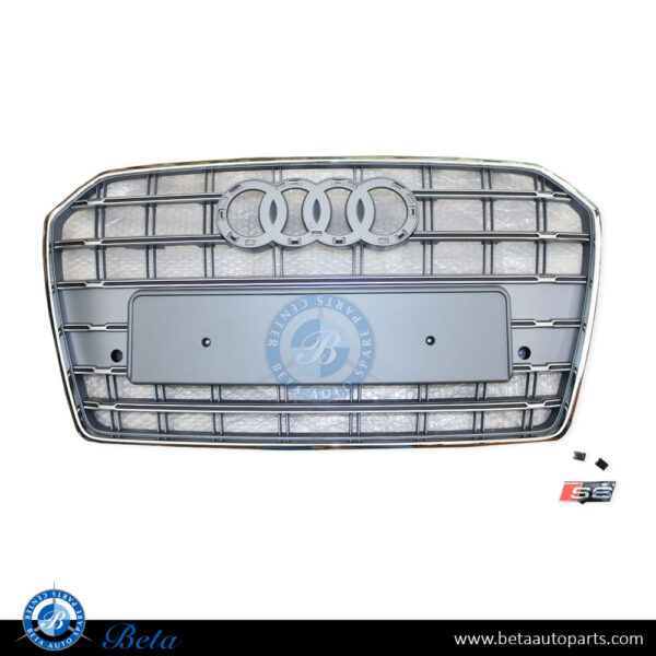 4G0853651BT-audi-a6-grille-s6-look-gray-china-spare-parts-1.jpg Audi A6 (2015-2018), Radiator Grille S6 Look (Gray), China, 4G0853651BT