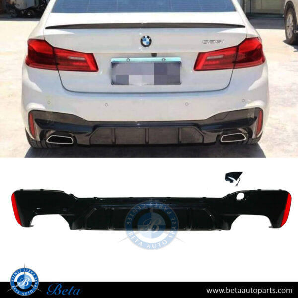 51128069485-bmw-g30-rear-diffuser-m5-look-form-tek-530i-540i.jpg BMW 5 Series G30 (2017-2020), Rear Diffuser M5 Look for 530i/540i M-Tek (Gloss Black), China, 51128069485