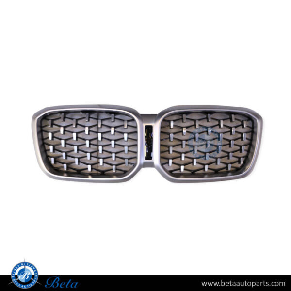 BMW X4 G02 LCI (2022-Up), Radiator Grille M-Tek Stars Look without Camera Hole (Silver), China, 51135A1AC59