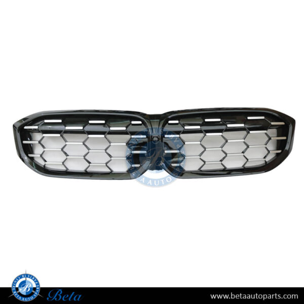 BMW 3 Series G20 LCI (2023-Up), Radiator Grille M340 Look with Camera Hole (Black and Chrome), China, 51135A357F8