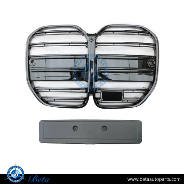 51138079070-bmw-4-series-g22-radiator-grille-m4-look-with-acc-and-camera-hole-black.jpg BMW 4 Series G22 (2021-Up), Radiator Grille M4 Look with ACC with Camera Hole (Black), China, 51138079070