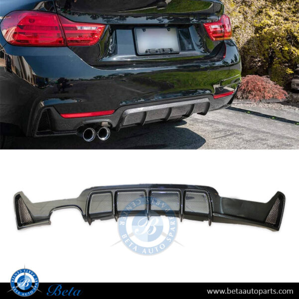BMW 4 Series Coupe F32 (2014-2020), Rear Diffuser M-Performance for M-Tek 428i (Carbon), China, 51192334543