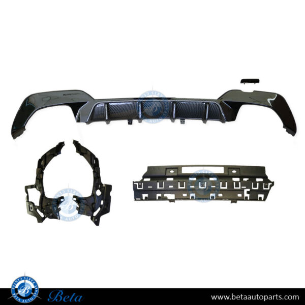 BMW 3 Series G20 (2019-2022), Rear Diffuser M-Performance Rock Look for M340 (Carbon), China, 51192455859 / 51192455821