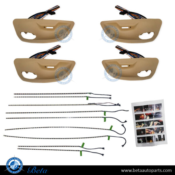 BMW 5 Series F10 (2010-2016), Door Moulding with Ambient Lighting (Beige), China, 51417226359 / 51417226360