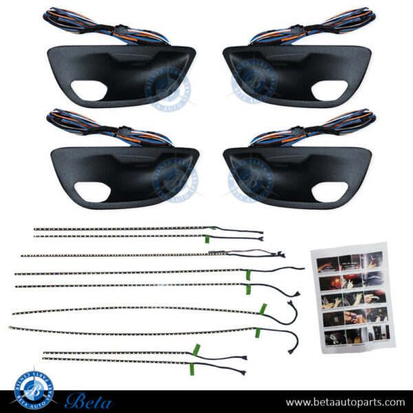 BMW 5 Series F10 (2010-2016), Door Moulding with Ambient Lighting (Black), China, 51417226359 / 51417226360