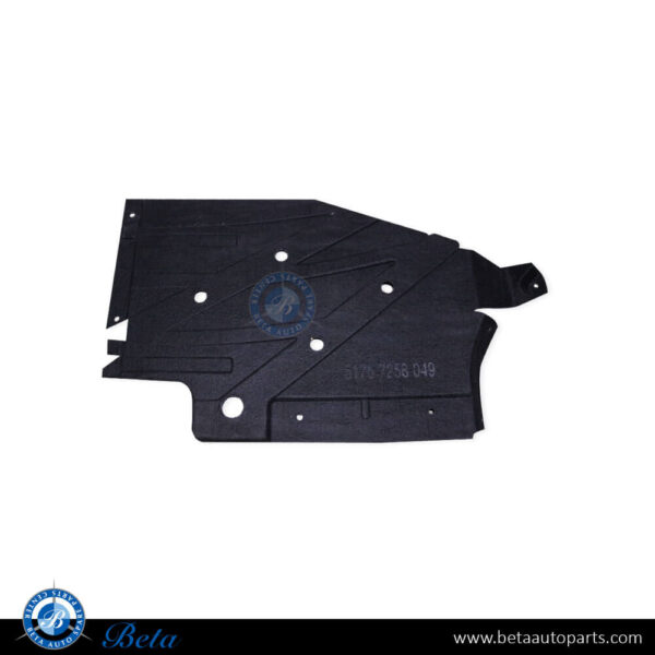 BMW 3/4 Series F30 / F34 / F32 / F36 (2012-2020), Coating Under Cover Small Flannel (Right), China, 51757258050