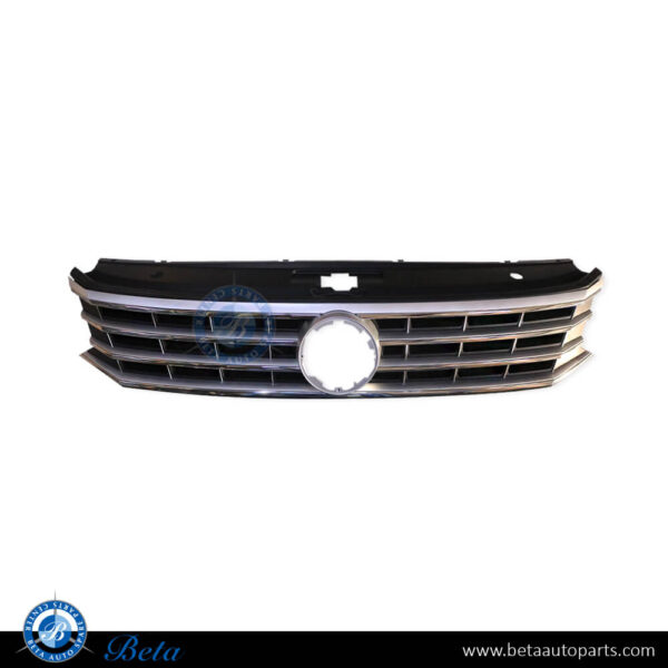 Volkswagen Passat (2015-2019), Radiator Grille High Equipped - USA Type (Silver and Chrome), China, 561853651JNLB