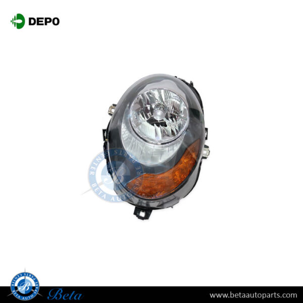 Mini Hatch F55 / F56  (2014-2017), Headlamp with Yellow Indicator - USA Type (Left), Depo, 63117401599