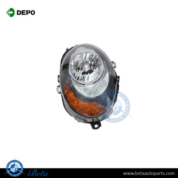 Mini Hatch F55 / F56  (2014-2017), Headlamp with Yellow Indicator - USA Type (Right), Depo, 63117401600