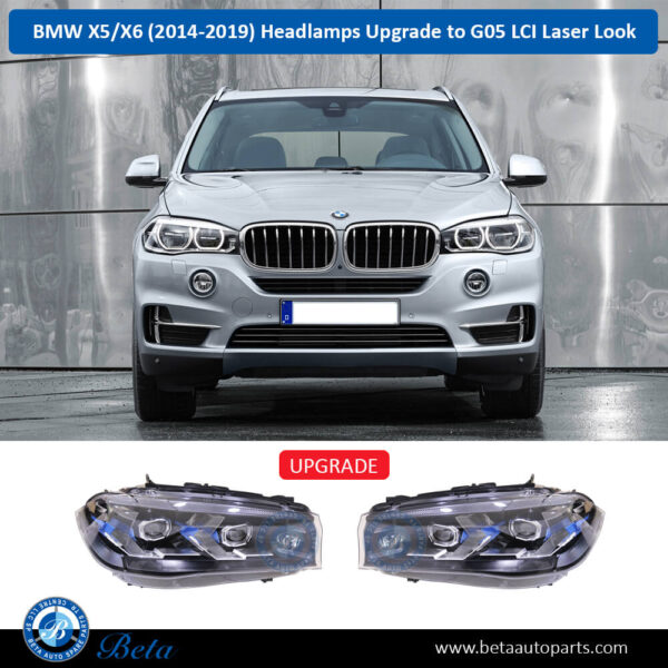BMW X5/X6 F15 / F16 (2014-2019), Headlamps Upgrade To G05 LCI Laser Look, China, 63117442647 / 63117442648