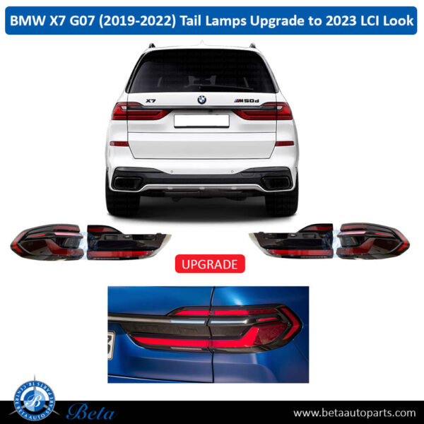 BMW X7 G07 (2019-2022), Tail Lamps Upgrade to 2023 LCI Look, China, 63215A164A7 / 63215A164A8 / 63215A164A1 / 63215A164A2
