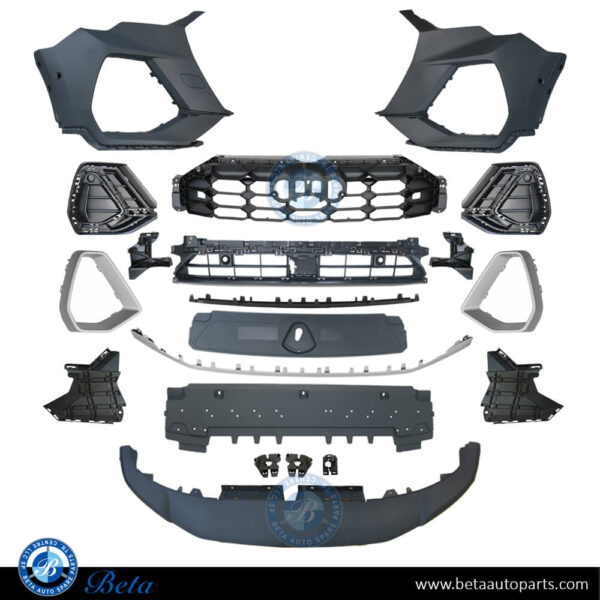 Audi Q3 S-Line (2019-Up), Front Bumper with Park Assist without Washer, China, 83A807107G / 83A807108G
