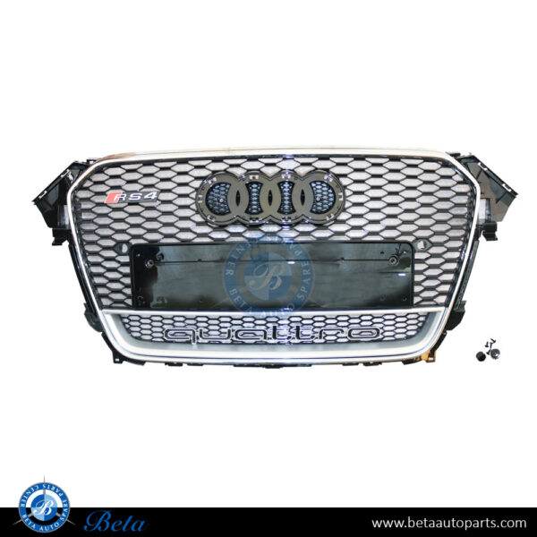 Audi A4 (2012-2015), Radiator Grille RS4 Look (Black and Chrome), China, 8K0853651R
