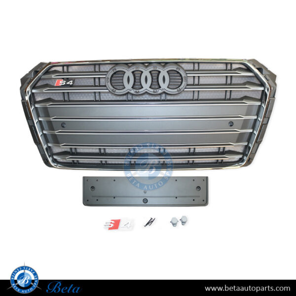 Audi A4 S-Line (2016-2019), Radiator Grille with PDC (Gray), China, 8W0853651