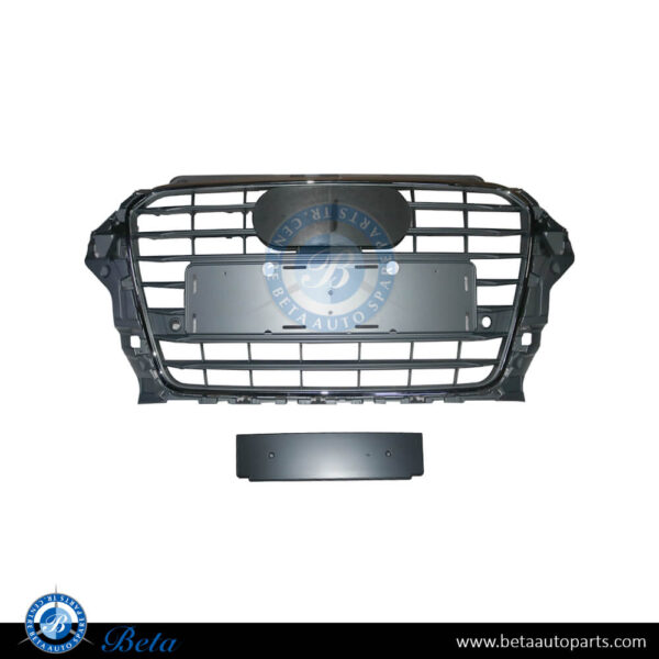 Audi A3 (2013-2016), Radiator Grille with PDC (Gray), China, 8V5853651H1QP