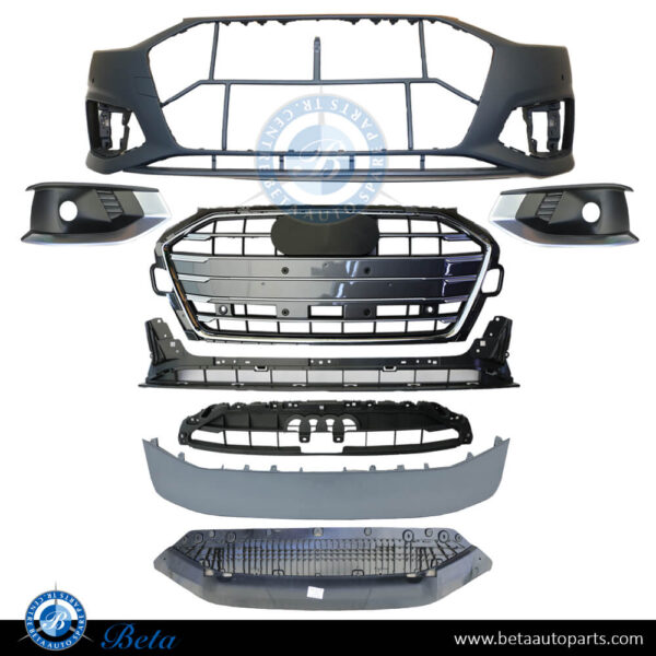 Audi A4 (2020-Up), Front Bumper with Park Assist without Washer, China, 8W0807065BA