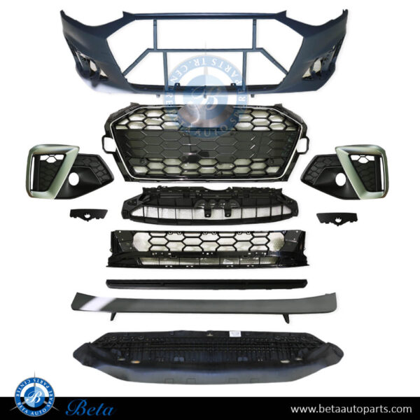 Audi A4 S-Line (2020-Up), Front Bumper with Park Assist without Washer, China, 8W0807065BF