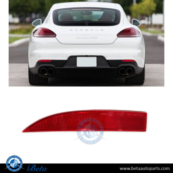 Porsche Panamera (2014-2016), Rear Bumper Reflector - Big (Left), China, 97063148701
