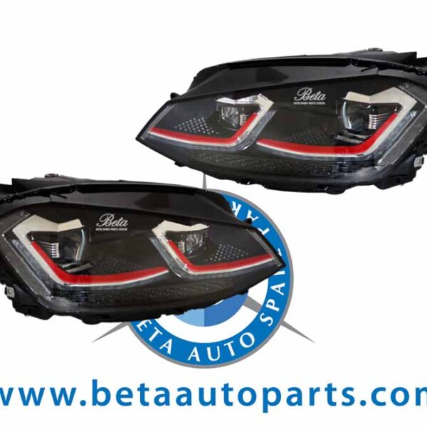Volkswagen Golf 7 (2013-2016), Headlamp Upgrade to 7.5 LED GTI Look (Red), China, 5G1941005E / 5G1941006E