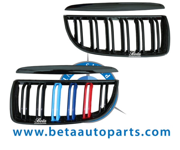 BMW 3 Series E90 (2005-2008), Radiator Grille 3 Color Look (Gloss Black), China, 51137120009 / 51137120010