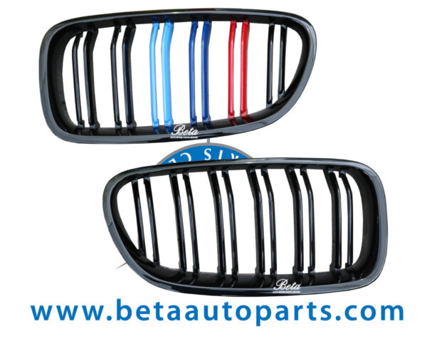 F10-GRILL-GLOSS-BLACK-CHINA-SET-51138057223-4-3COLOR.jpg BMW 5 Series F10 (2010-2016), Radiator Grille 3 Color Look (Gloss Black), China, 51138057223 / 51138057224