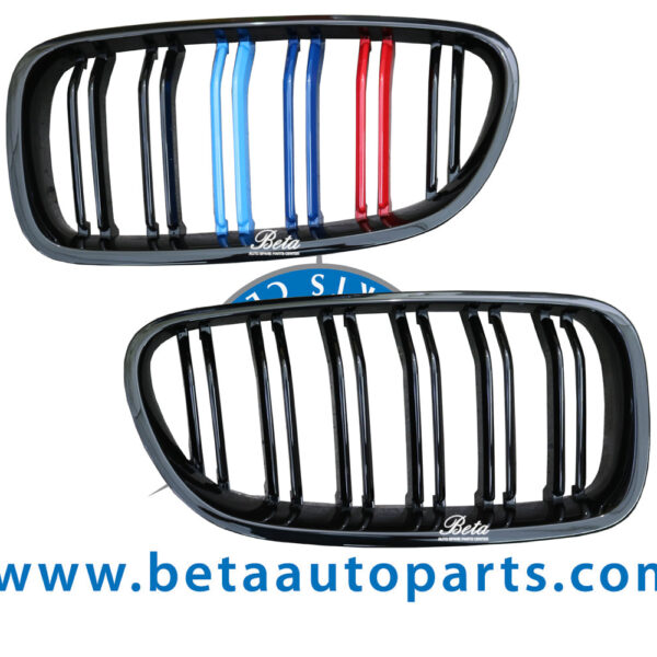 BMW 5 Series F10 (2010-2016), Radiator Grille 3 Color Look (Gloss Black), China, 51138057223 / 51138057224