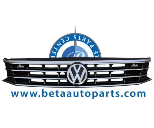 Volkswagen Passat (2015-2019), Radiator Grille Middle Equipped without Logo - USA Type (Black and Chrome), China, 561853651HOQE
