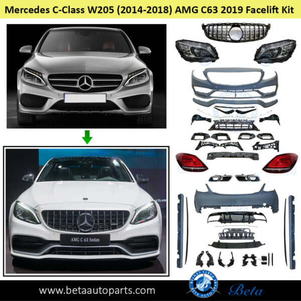 Mercedes C-Class W205 (2014-2018), AMG C63 2019 Facelift Conversion Kit