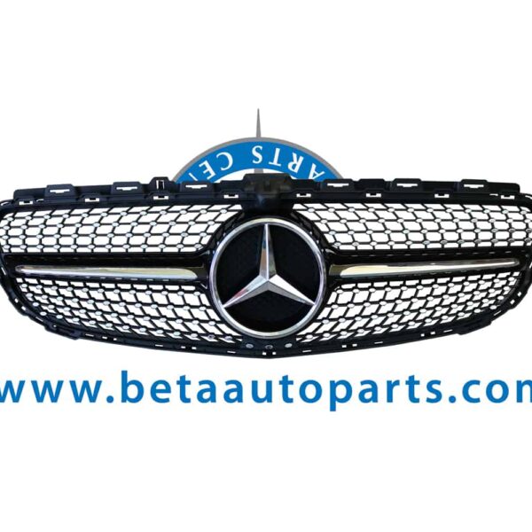 W205-GRILL-DIAMOND-STYLE-WITH-CAMERA-2058881760-FROM-TAIWAN.jpg Mercedes C-Class W205 (2015-2018), Radiator Grille Diamond Look with Camera Hole (Black and Chrome), China, 2058881760